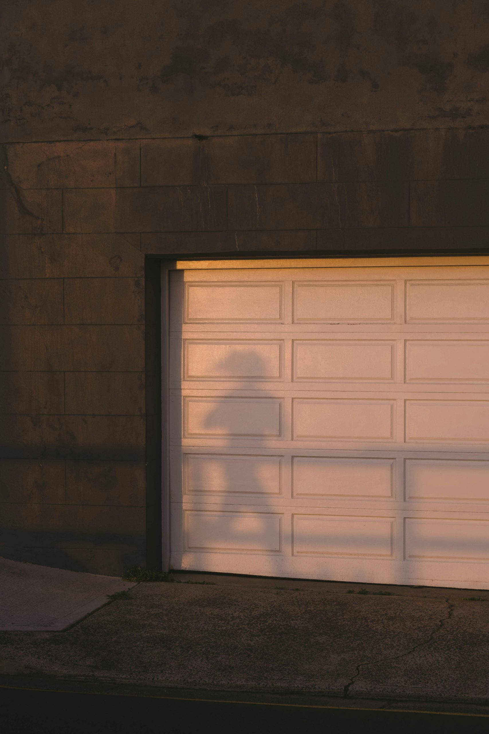 garage door in the evening light
